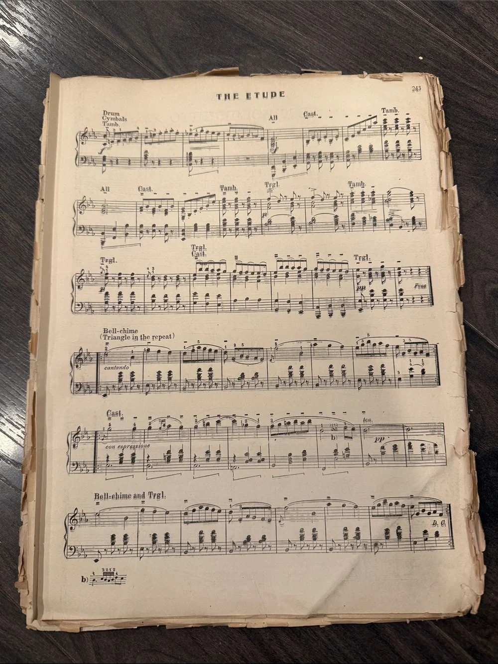 Vintage Sheet Music Wall Art - Cream Music Score